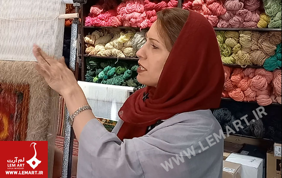 بافت دوتا قالی روی یک چله