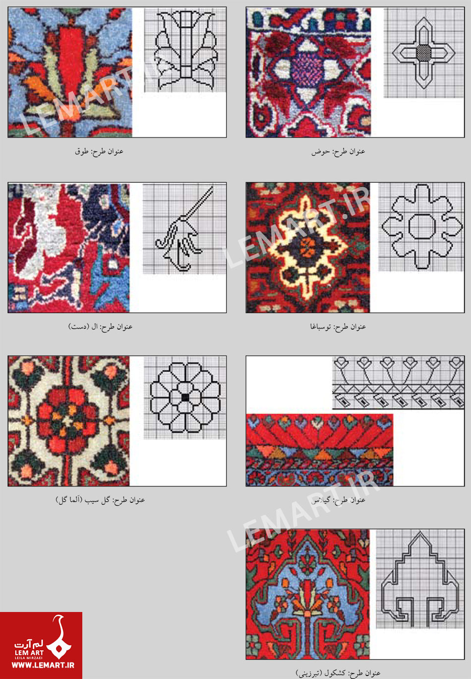 3 | فرش بیدگنه و ویژگیهایش نقشمایه های فرش بیدگنه