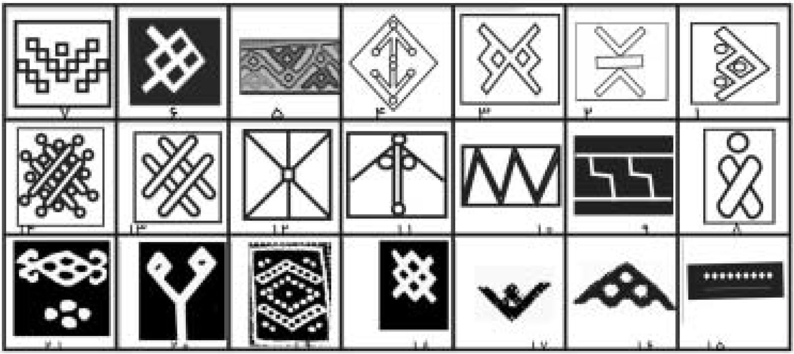 گلیم های مازندران | نشانه های تصویری در گلیم و گلیمچه های شرق مازندران