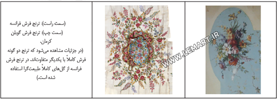 شباهت قالی کرمان با قالی فرانسه