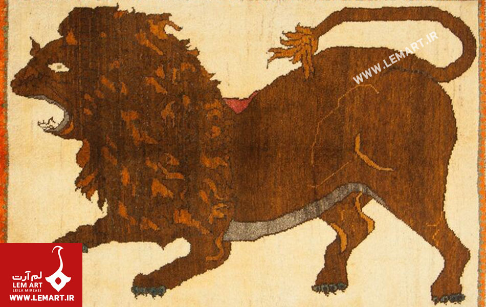 شیر در قالی قشقایی