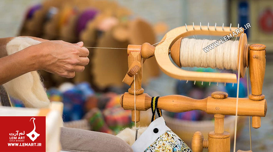 نخریسی پشم برای قالی