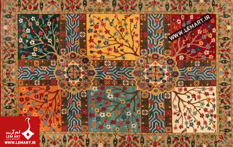 درخت در فرش بختیاری