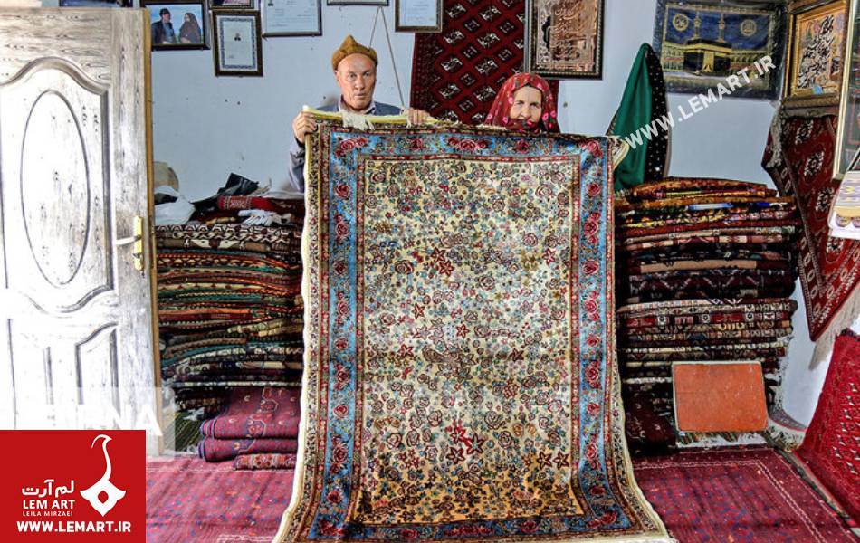 قالیچه دوروی ترکمن آبادان گزل