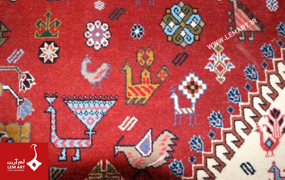 در فرش چهار محال بختیاری | نقش پرنده در فرش چهار محال و بختیاری