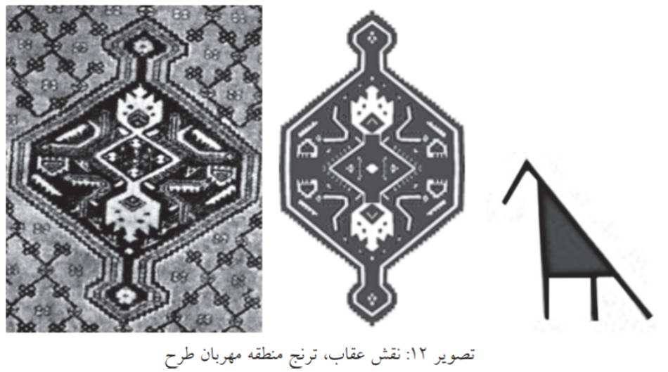 عقاب روی فرش | نقشمایه های پرندگان در فرش همدان