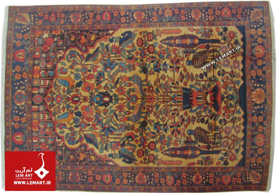 پرنده و درخت در فرش