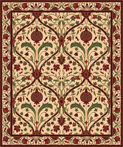 انار در قالی | از گل شاه عباسی تا گل هشت پر | نمودهای اساطیری بر نگاره‌‌های گیاهی قالی ایرانی