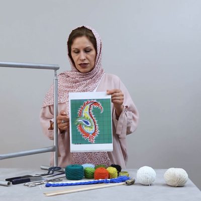 نخ و نقشه قالی محفور یک رو